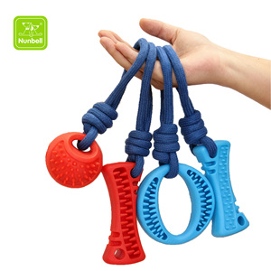 Giocattolo da Masticare per Cani Nunbell Classico Ecologico e Durevole in TPR e Corda di Cotone, Ciotola per Alimentazione Lenta, Corda da Tiro per Pulizia Denti e Pasti Veloci - Product Image 1