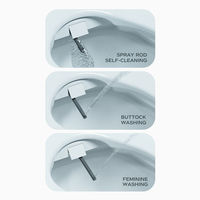 Siège de toilette chauffant non électrique Dayao avec bidet intégré, buses autonettoyantes, installation facile, design moderne, allongé