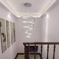 Lustre moderne en cristal en forme d'anneau pour la maison, luminaire LED argenté ou doré, compatible 110-240V et garantie de 2 ans