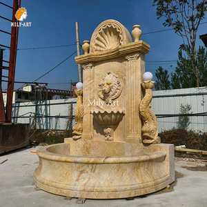 Fontaine murale en marbre antique sculptée à la main pour la décoration de jardin extérieur - Product Image 5