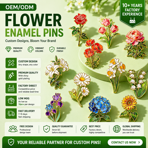 Broches en émail florales, art botanique, épingles en métal, badges de revers en alliage, pivoine, marguerite, tournesol, fleurs, broches métalliques personnalisées - Product Image 2