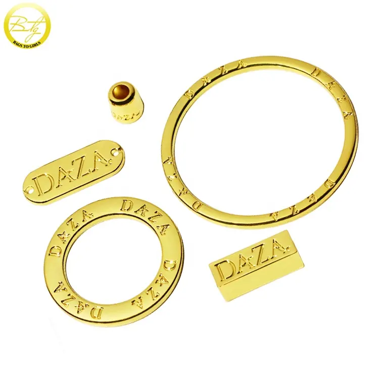 Set di fibbie placcate in oro accessori per la biancheria regolatore in lega di zinco anelli di scorrimento in metallo tag per cinturini per costumi da bagno