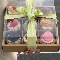 Boîtes d'emballage transparentes pour gâteaux et desserts, 4 à 9 compartiments, pour tartes aux fruits, mini-gâteaux, pâtisseries, à emporter