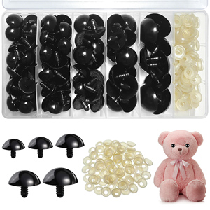 186 Piezas de <span class=keywords><strong>Ojos</strong></span> de Seguridad Grandes de 18-30 mm para Amigurumi, <span class=keywords><strong>Ojos</strong></span> de Plástico Negros para <span class=keywords><strong>Crochet</strong></span> con Arandelas para Animales de Peluche, Muñecas y Manualidades de <span class=keywords><strong>Crochet</strong></span> - Product Image 1