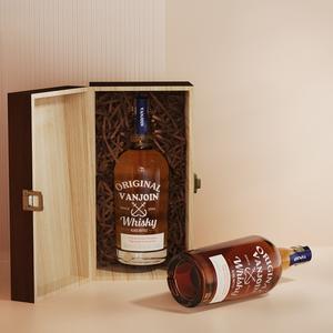 Carafe à whisky en verre clair vide imprimé <span class=keywords><strong>de</strong></span> logo personnalisé <span class=keywords><strong>bouteille</strong></span> en verre pour vodka gin liqueur en <span class=keywords><strong>coffret</strong></span> cadeau en bois - Product Image 1