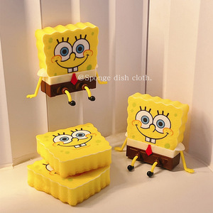 SpongeBob SquarePants Dishwashing Sponge <b>Block</b> Animal <b>Shape</b> Kitchen Cleaning Scouring Pad Absorbent For Pots And Pans - Product Image 5