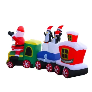 8 רגל LED-מדורה סנטה נהיגה ברכבת מתנפח קישוט חג המולד ציוד למסיבה קישוטי גן