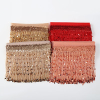 20cm de long sequin frange gland dentelle sangle tissu pour scène danse latine vêtements bordure chapeaux robes de mariée décoration