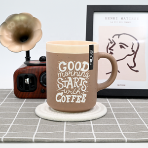 Tasse à café en céramique émaillée de couleur bicolore de 15oz avec conception résistante à la cire Tasse de couleur mate personnalisée avec impression en soie - Product Image 4