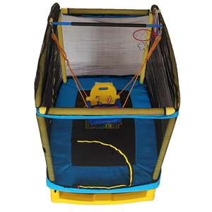 <span class=keywords><strong>Mini</strong></span> trong nhà nhảy giường hình chữ nhật Toddler <span class=keywords><strong>Trampoline</strong></span> với đu và Slide bảo vệ Net thép không gỉ 6.5ft - Product Image 3