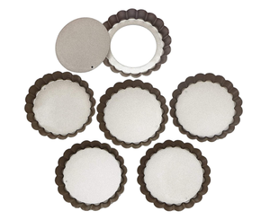 Poêle à tarte Quiche 4 pouces 9 pouces Non adhésives, qualité alimentaire, à fond ample amovible, pour tarte à fleurs - Product Image 1