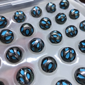 Perles rondes cultivées en turquoise de Tahiti Wenchi, 12-13 mm, en vrac pour la fabrication de bijoux, Chine - Product Image 3