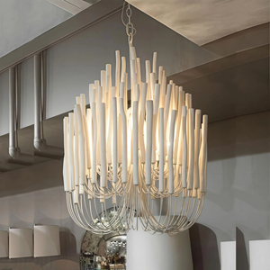 JYLIGHTING Luminaire suspendu en métal sur mesure pour la décoration du <span class=keywords><strong>salon</strong></span>, design moderne bohème, blanc <span class=keywords><strong>et</strong></span> <span class=keywords><strong>noir</strong></span>, <span class=keywords><strong>lustre</strong></span> suspendu en <span class=keywords><strong>bois</strong></span> - Product Image 2