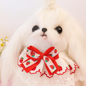 <span class=keywords><strong>Collar</strong></span> de Encaje Floral para Mascotas, Bandana con Lazo, Estampado de Frutas, Babero Delgado para Perros y Gatos, Toalla para Saliva, Lindo <span class=keywords><strong>Collar</strong></span> para Gato - Product Image 5