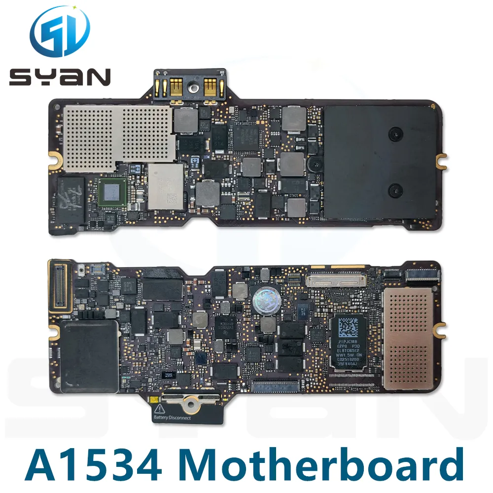 A1534 Motherboard for Macbook 12" 1.2ghz 8gb 256GB SSD logic board 820-00687-B 2016 2017