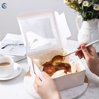 Impression personnalisée de votre propre logo sur une boîte en carton blanc avec fenêtre transparente, boîte à gâteau enduite