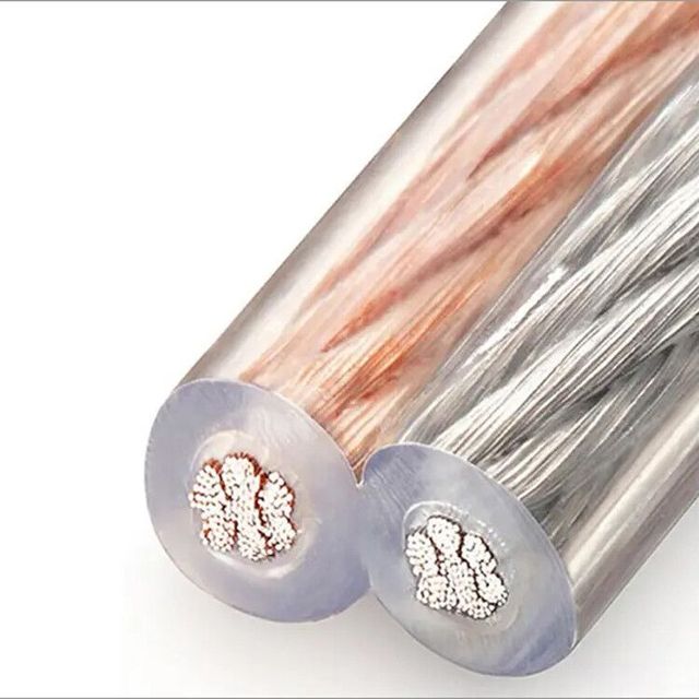 Speaker Cable Transparent/Speaker Wire Gold&Silver Loudspeaker Wire Twin Strand Audio Flat Flexible Video Cable CCA/Copper/TC