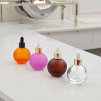 Kugelförmige Gradient Mattglas-Tropfflasche 15ml 30ml 50ml für Serum Ätherisches Öl Kosmetikverpackung Großhandel