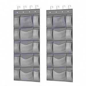Hot Selling 5-Tier <b>Large</b> Pocket Over the Door Shoe Organizer Fabric with 4 Strong Metal Door Hooks <b>Set</b> of Door Storage Solution - Product Image 1