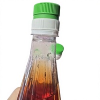 Bouchon de bouteille en plastique personnalisé en usine, couleur verte-orange, 28 mm, pour jus, matcha, café en poudre ou liquide