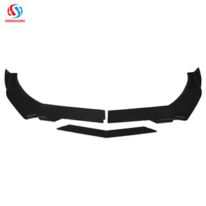 Precio barato de fábrica de Honghang, repuestos para automóviles, 5 etapas, negro + rojo, parachoques delantero de fibra de carbono universal, modificación de labio, Coche - Product Image 4
