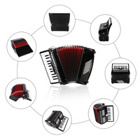 IRIN Factory 26 Key 48 Bass 3 Chorus Record Keyboard Concertina Musical Instruments Level Gig Professional Accordion