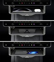 Boîte de rangement sous l'écran en silicone de luxe 2025, organiseur de console centrale avec tapis antidérapant pour Tesla Model 3 2016~2025