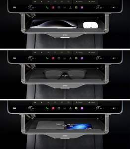 2025 accessoires de voiture sous l'écran boîte de rangement Console centrale organisateur plateau avec coussin antidérapant pour <span class=keywords><strong>Tesla</strong></span> modèle 3 2016 ~ 2025 - Product Image 2