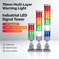 Lampe de signalisation LED multicolore 3 couleurs 12V 70mm avec avertisseur sonore pour équipement de machine-outil
