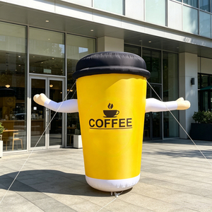 Gonfiabili personalizzati bottiglia di <span class=keywords><strong>caffè</strong></span> bottiglia di birra all'aperto Display promozionale a mano onda tazza Air ballerino modello pubblicità caffetteria - Product Image 1