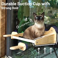 Vente en gros de meubles modernes de luxe pour chats 2 en 1 hamac avec ventouses solides pour fenêtre étagère en bois perchoir pour fenêtre design monté sur arbre