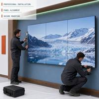 Video Wall LCD IPS Premium 55 Inci dengan Bezel 0,88mm, Sambungan Tanpa Celah, Layar Anti-Silau 4K AG dengan resolusi 2.1 untuk Pameran Museum