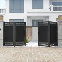 Portail pliant motorisé moderne en acier inoxydable de haute qualité, ouverture automatique rétractable pour allée de maison, conception de portail pliant