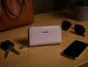 Cartera de mujer con doble cremallera, tamaño grande, material de PU, estilo minimalista - Product Image 2