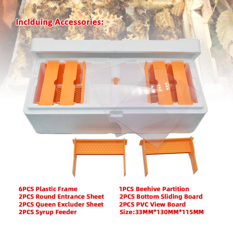 High Strength EPS Double Nuc Boxes Polystyrene Two Bee Queen Rearing Mating Nucs
