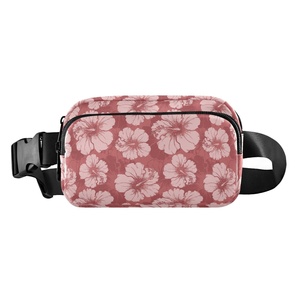 Bolso Bandolera de Nylon para Mujer Aloha, con Estampado de Hibisco, Logotipo Personalizado, Impermeable, Riñonera Deportiva para Correr, Viajes y Deportes - Product Image 1