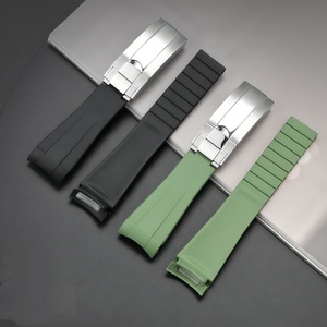 Compatible pour Rolex Bracelets de montre en fluoroélastomère 20mm Patte incurvée pour <span class=keywords><strong>Submariner</strong></span> Series pour Omega Swatch Bracelets collaboratifs - Product Image 1