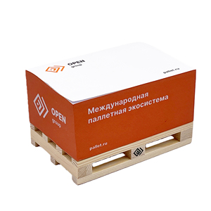 Notas adhesivas personalizadas con logotipo de paleta Notas adhesivas de cubo de papel impresas con paleta de madera - Product Image 2