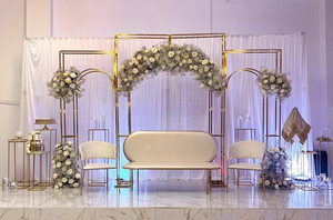 Arco de Boda Dorado al por Mayor, Soporte Metálico para Fondo, Marco para Flores, Decoración de Escenario para Eventos y Fiestas - Product Image 6