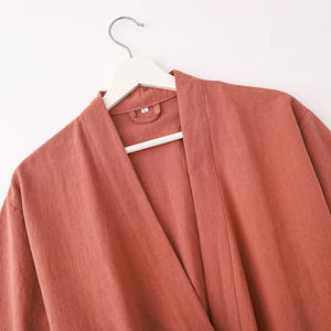 Lusu Accappatoio in Cotone e Lino Quattro Stagioni, Pigiama Stile Kimono Giapponese Tradizionale Tinta Unita per Uomo Donna Coppia Casa Vacanze - Product Image 4