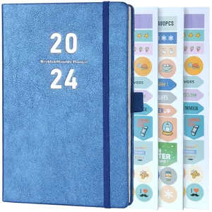 2024 Promotional Sublimation A5 Custom Pu Leather Diary Hardcover Journal Planner Organizer Notebook For Students