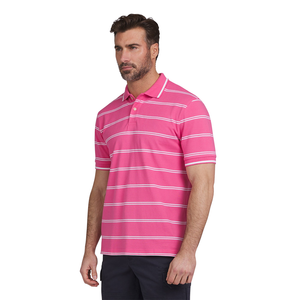 Polo de manga corta para hombre hecho en fábrica con diseño de cuello vuelto a rayas personalizable último modelo tejido teñido liso Fab - Product Image 6