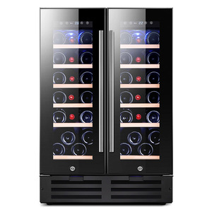 Réfrigérateur à vin et boissons encastrable sous comptoir NE-408A-12, double zone, porte française, 56 canettes, 20 bouteilles - Product Image 2