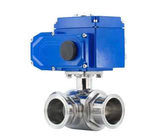 AX-Q984/5F-16Q Sanitary Three Way Ball Fluid Control 316 Stainless Steel Food Grade DN15 <b>Quick</b> <b>Clamp</b> Ferrule Type Contr - Product Image 3