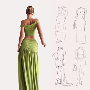 Elegante <span class=keywords><strong>conjunto</strong></span> de <span class=keywords><strong>dos</strong></span> <span class=keywords><strong>piezas</strong></span> de color verde oliva con broche floral desmontable y abertura hasta el muslo para traje de fiesta de invitados de boda - Product Image 3