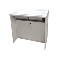 Meubles de salle de classe multimédia scolaire Flip Top moniteur encastré bureau d'ordinateur avec armoire de rangement pour le collège