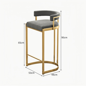 Taburetes de Bar de Respaldo Alto Luxury-Lite con <span class=keywords><strong>Diseño</strong></span> Moderno <span class=keywords><strong>Minimalista</strong></span> en Piel para Barra de Casa, Comedor Interior/Exterior, Hotel/Sala de Estar - Product Image 3