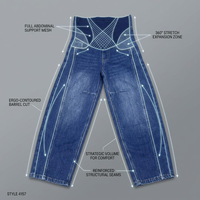 Jeans de Maternidad Casuales Vintage de Cintura Alta Personalizados de Fábrica con Costura Vertical y Pierna Recta, Denim de Verano