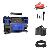 300L/MIN Heavy Duty Plastic Air Compressor Tire Inflator Dual Cylinder 12V DC Fast Pump Portable 4x4 Trucks Off-Road Vehicles