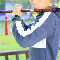 Mmbat Flûte Traditionnelle Exquise Faite Main, Instrument de Musique en Bambou de la Nation Chinoise
